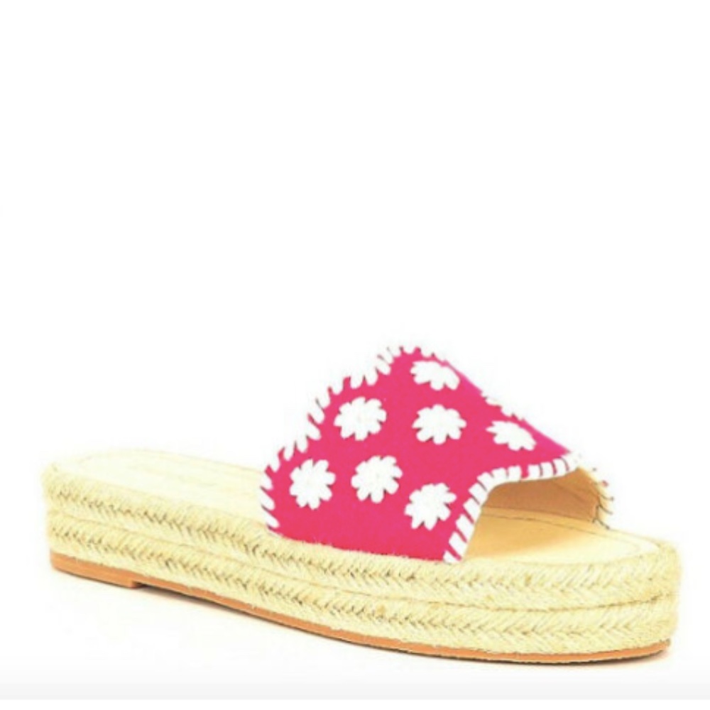 NIB Jack Rogers Palmer Magenta & White Sandals
